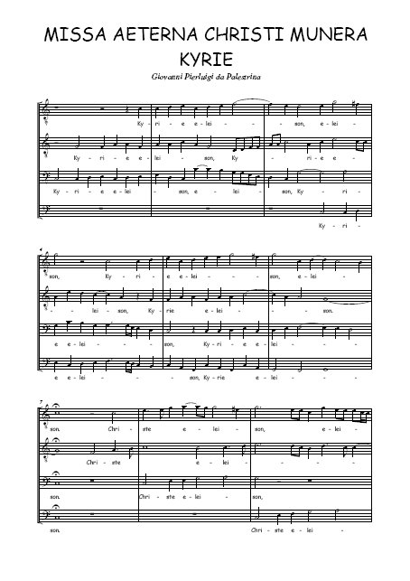 Missa aeterna Christi munera, Kyrie